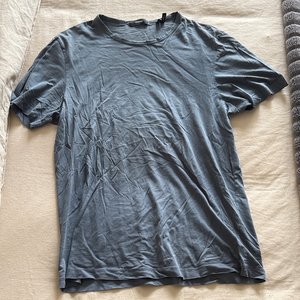Theory Men's Slate Blue Short Sleeve Tee - Large